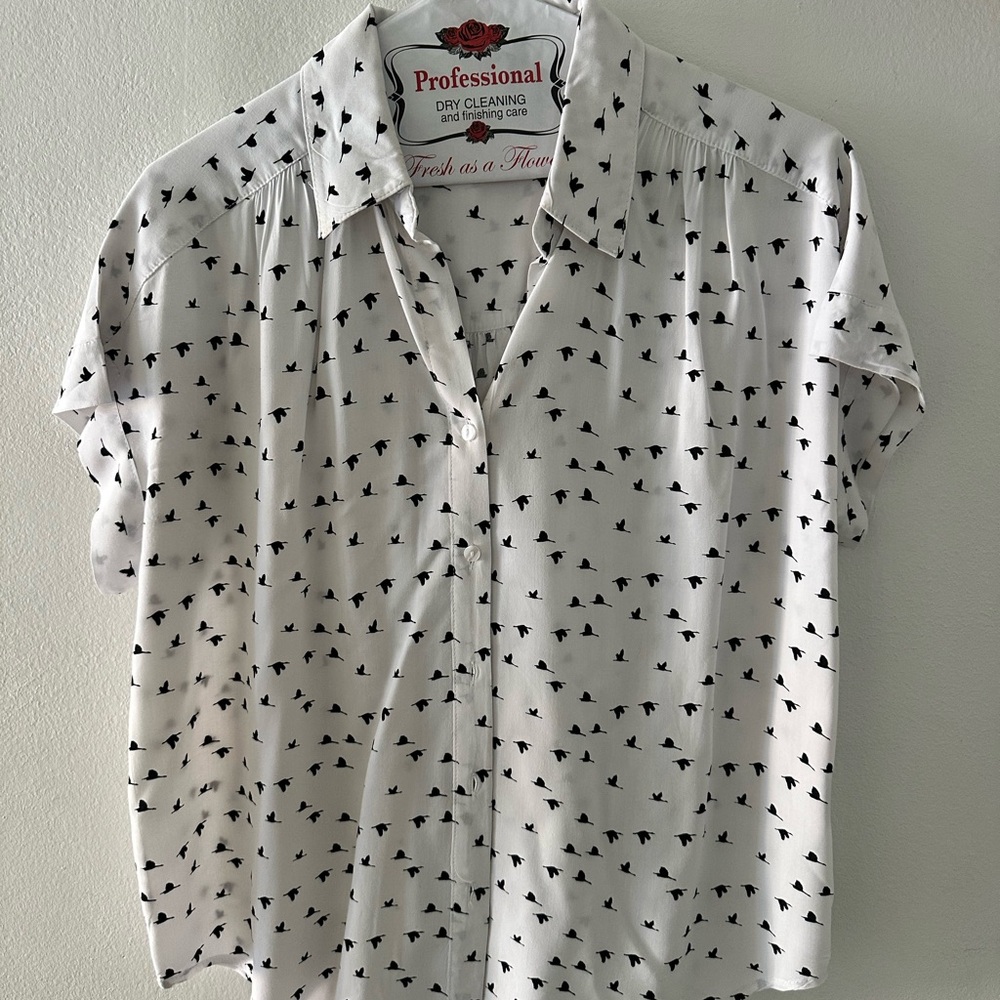 Jane and Delancey Black and White Button Down Shirt